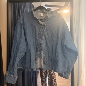 H&M Blue Denim Top